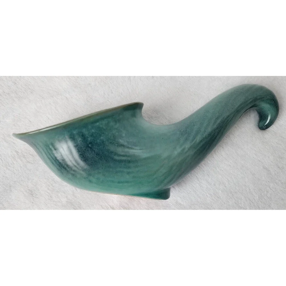 Frankoma Pottery ~ Beautiful Blue Cornucopia Horn